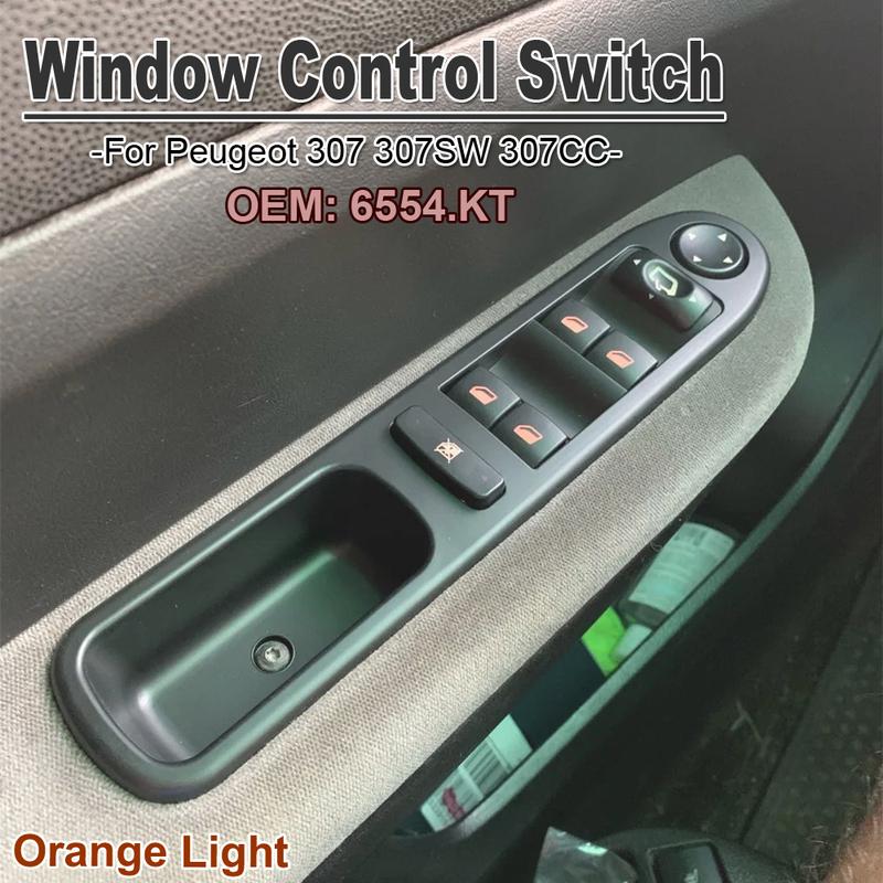 6554KT 6554.KT For Peugeot 307 2002-2014 Car Electric Power Master Window Switch Lifter Console Button 6554KT Front Left Side