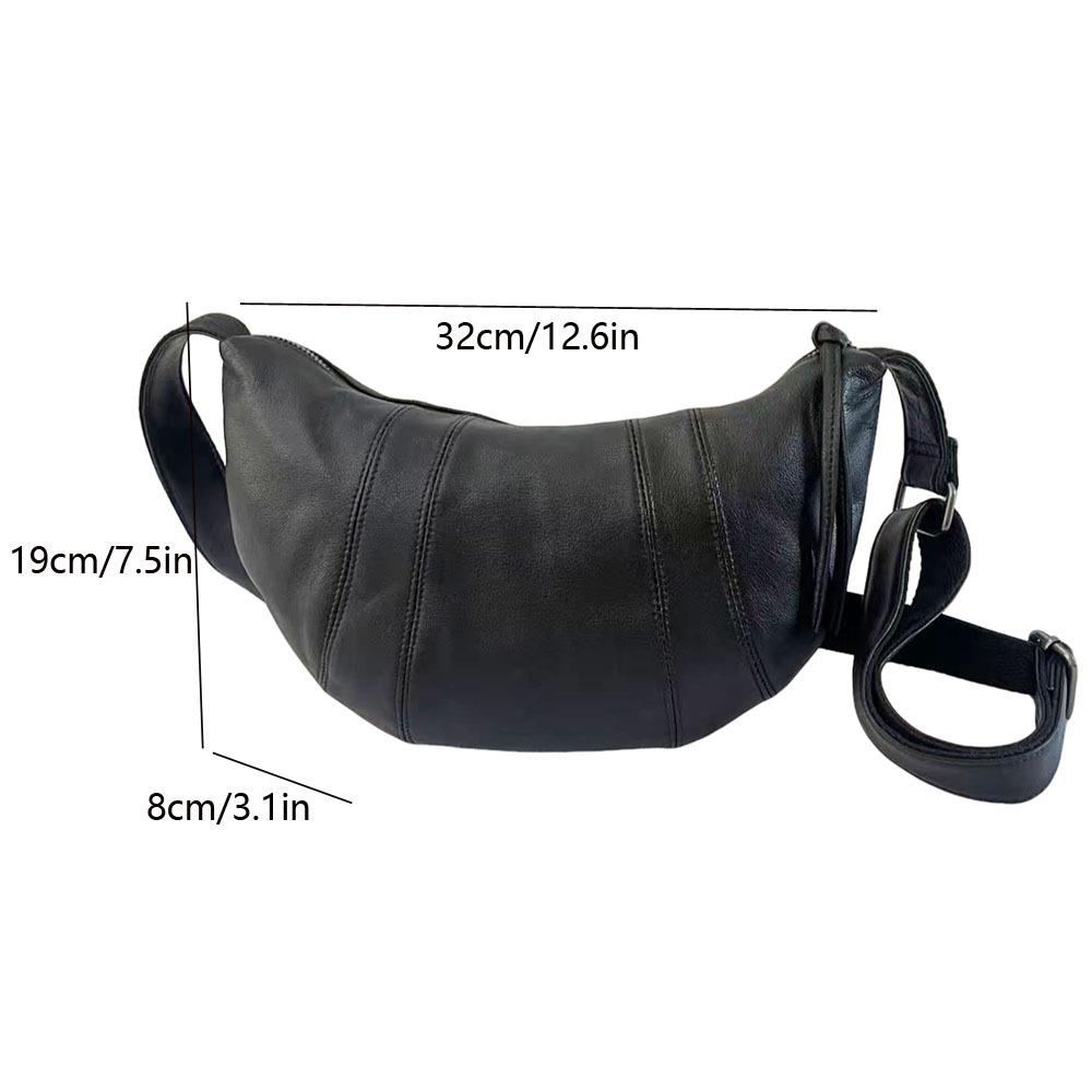 Ветер Повседневная кожаная женская сумка Круассан Сумка Черная коровья кожа Сращивание плеча женская сумка-мессенджер Ретро сумка