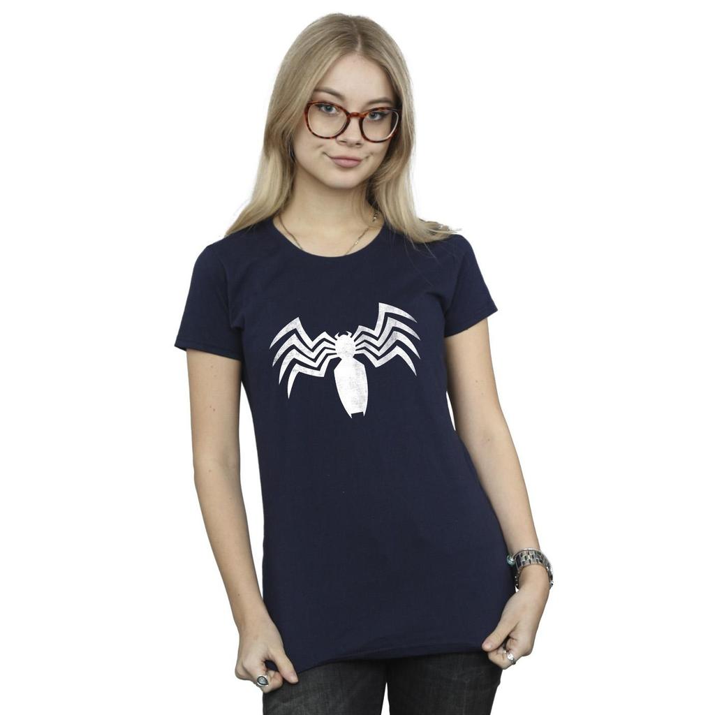 Marvel Womens/Ladies Venom Spider Logo Emblem Cotton T-Shirt