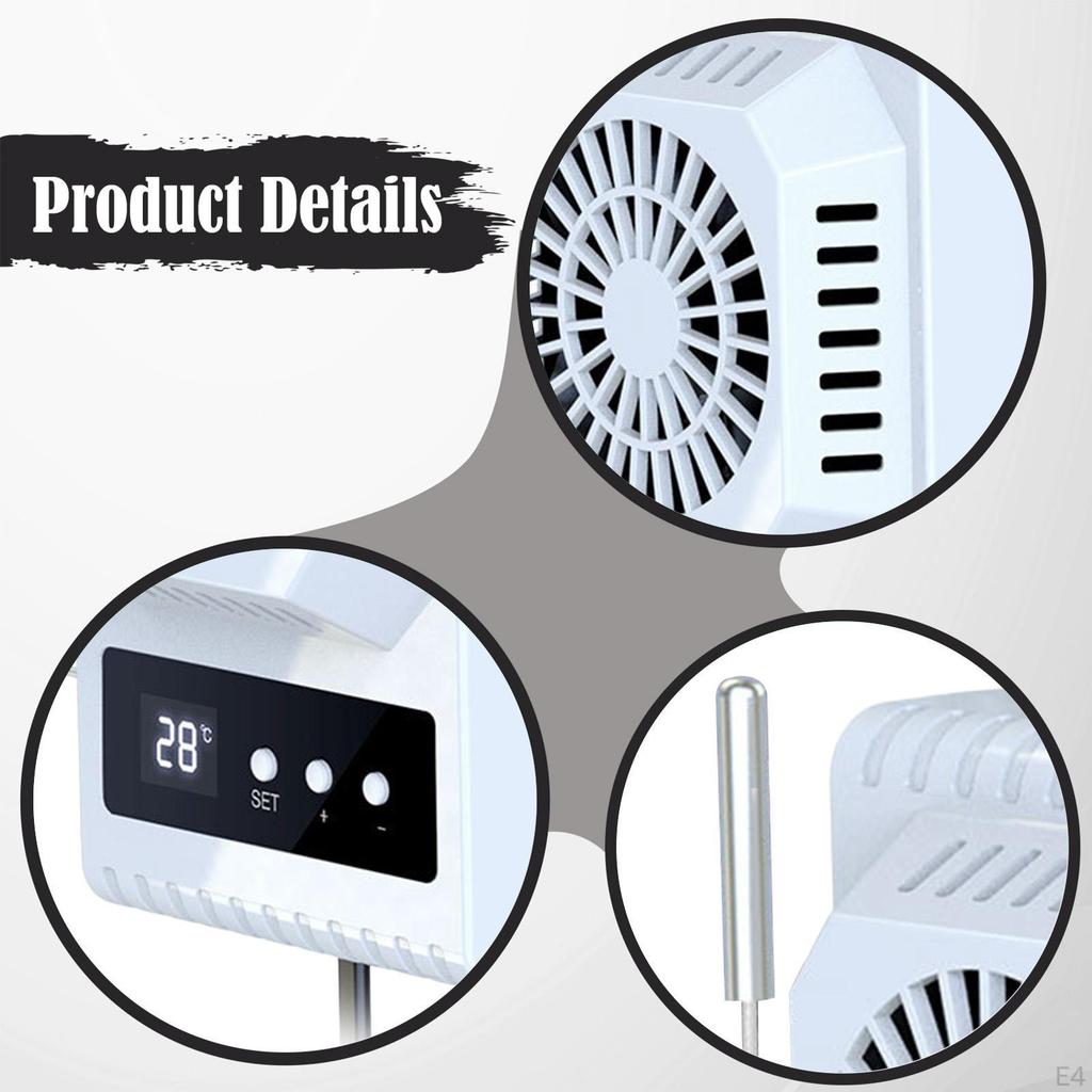 Вентилятор для рептилий Термометр для террариума попугаев Бородатая агама Черный