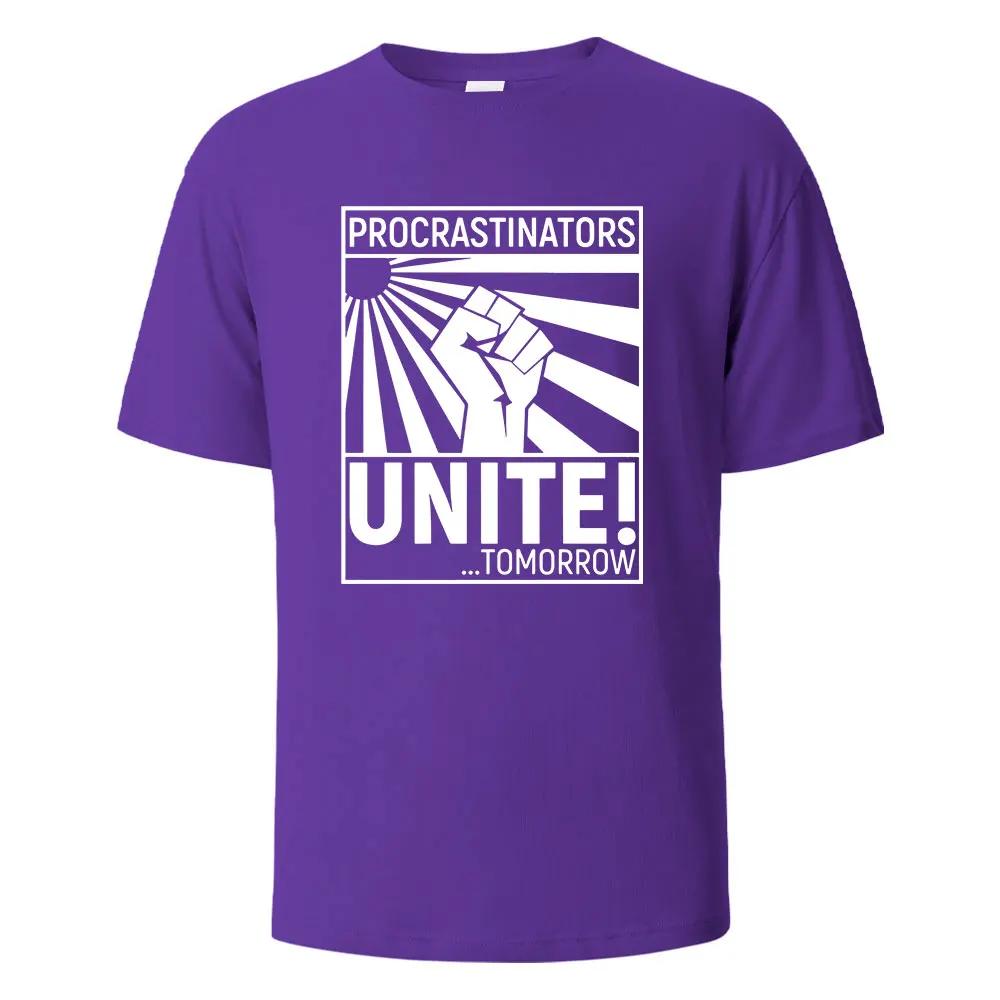 Новая мужская футболка с принтом Procrastinator Streetwear 100% хлопок мужской топ женская летняя дышащая футболка с коротким рукавом и круглым вырезом