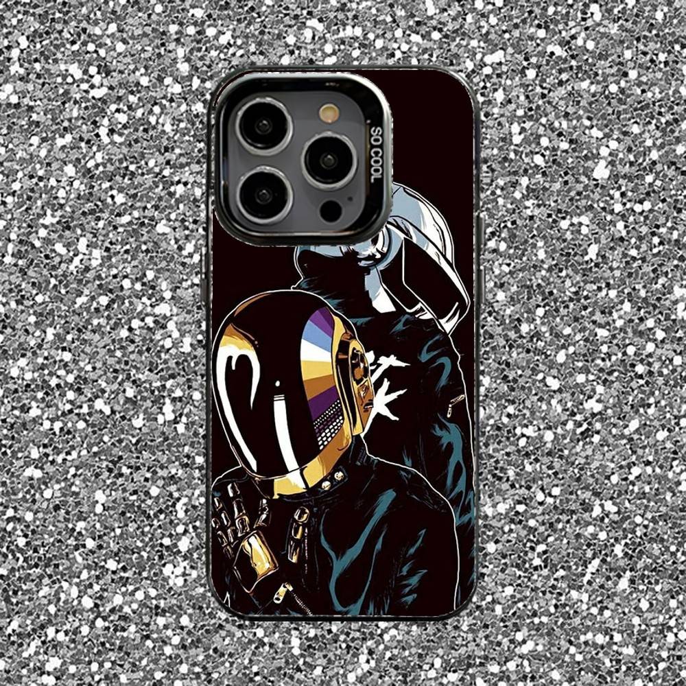 Чехол для телефона Daft Punk для iPhone 16,15,14,13,12,11, Pro, XS, Max, Plus, Mini, SE Черный Конфетный Матовый Ударопрочный Чехол
