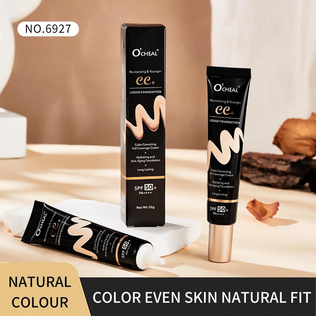 Ocheal 30 г BB/CC солнцезащитный крем SPF 50/PA+++ жидкая тональная основа для лица антивозрастной длительный крем-пудра с полным покрытием