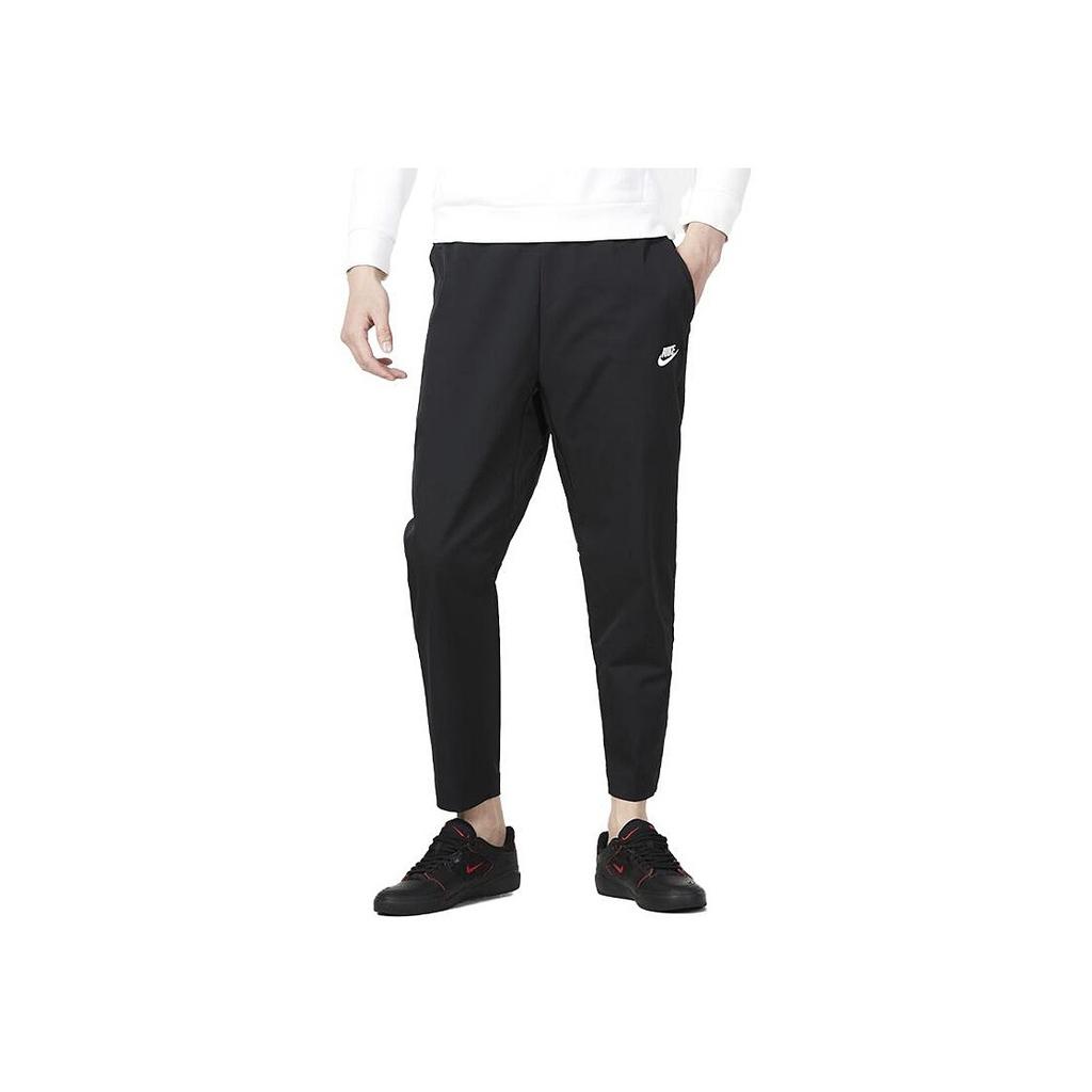 Nike Однотонные дышащие повседневные брюки с манжетами для мужчин, черные DX0625-010