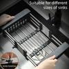 Expandable Dish Rack for Kitchen Sink, Metal Dishing Drainer Multifunctional Basket of Dishes,Sink Drying Rack Kitchen Supplies