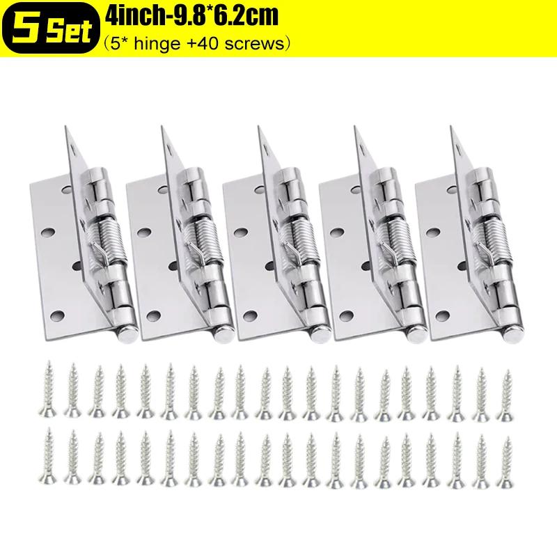 Самозакрывающаяся пружинная петля из нержавеющей стали с винтами Доводчик двери с автоматическим отскоком Мебельные петли Дом Двери Фурнитура Аксессуары