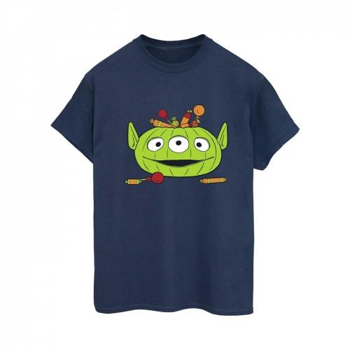 Toy Story Женская/Дамская Хлопковая Футболка Бойфренда на Хэллоуин с Пришельцем и Тыквенной Корзиной