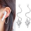 2pcs/pair Leaf Bluetooth Earphones Anti-lost Clip Hollow Out Headphone Chains Women