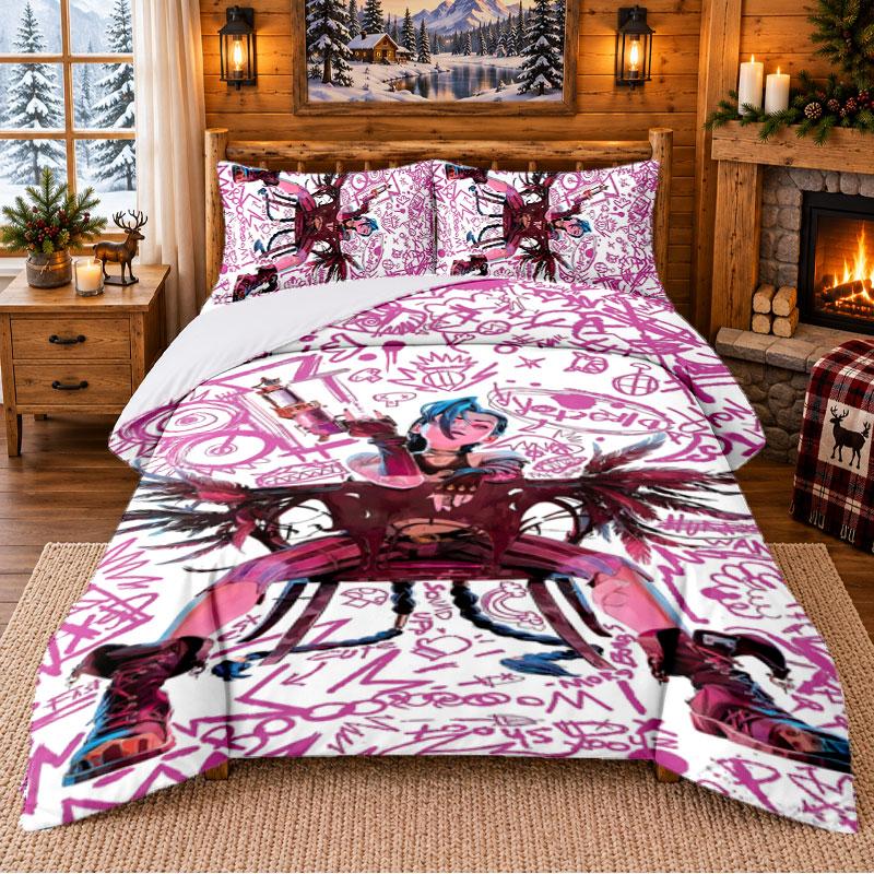 Arcane Pattern Bedding 3Pcs Set Bed Sheet And Pillowcases For Indoor Bedroom
