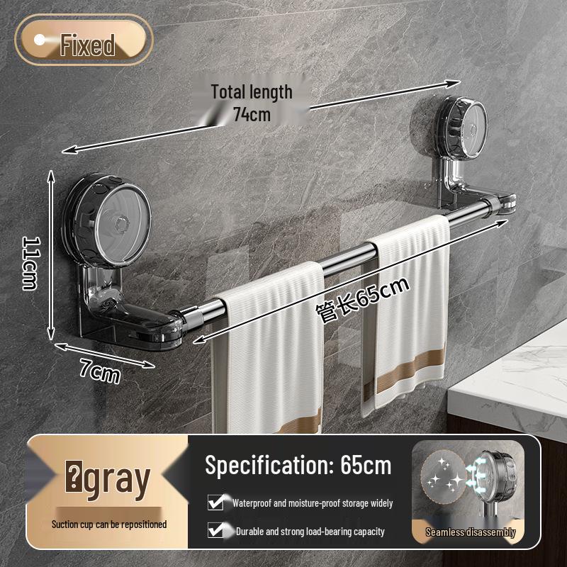Телескопическая вешалка для полотенец на присосках без сверления для хранения в ванной комнате