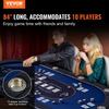 10 Player Foldable Poker Table, Blackjack Texas Holdem Poker Table with Padded Rails and Stainless Steel Cup Holders, Portable Folding Card Board Game