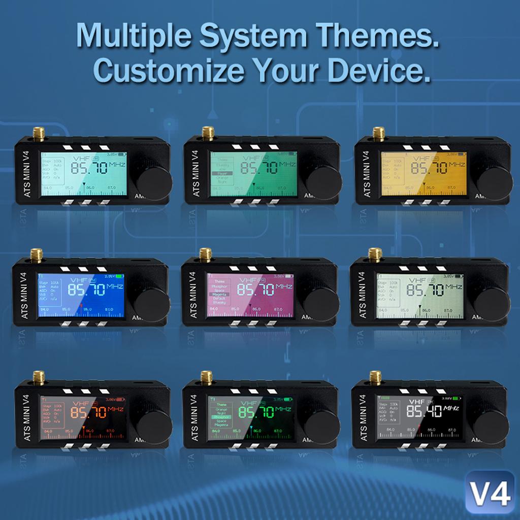 AMNVOLT V4 ATS MINI SI4732 Радио с усилителем для наушников LSB USB Транзисторные карманные радиоприемники 1,9-дюймовый IPS-экран для помещений и улицы