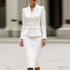 Новый белый блейзер с юбкой для женщин, костюмы для торжественных случаев, деловые смокинги, костюмы для мамы, свадьбы, вечеринки, женский комплект из 2 предметов: жакет и юбка.