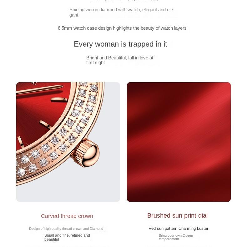 OUPINKE Часы Модные водонепроницаемые кварцевые часы с бриллиантами Женские часы