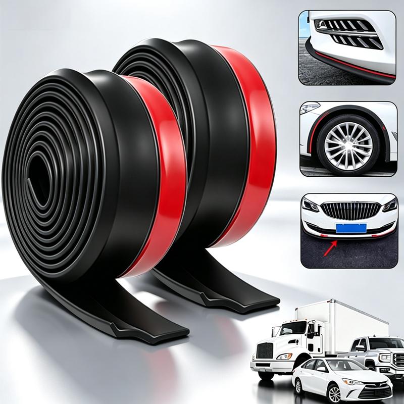2.5M Car Front Bumper Protection Strip Rubber Universal Car Spoiler Lips Skirt Exterior Side of Wheel Protector Mouldings