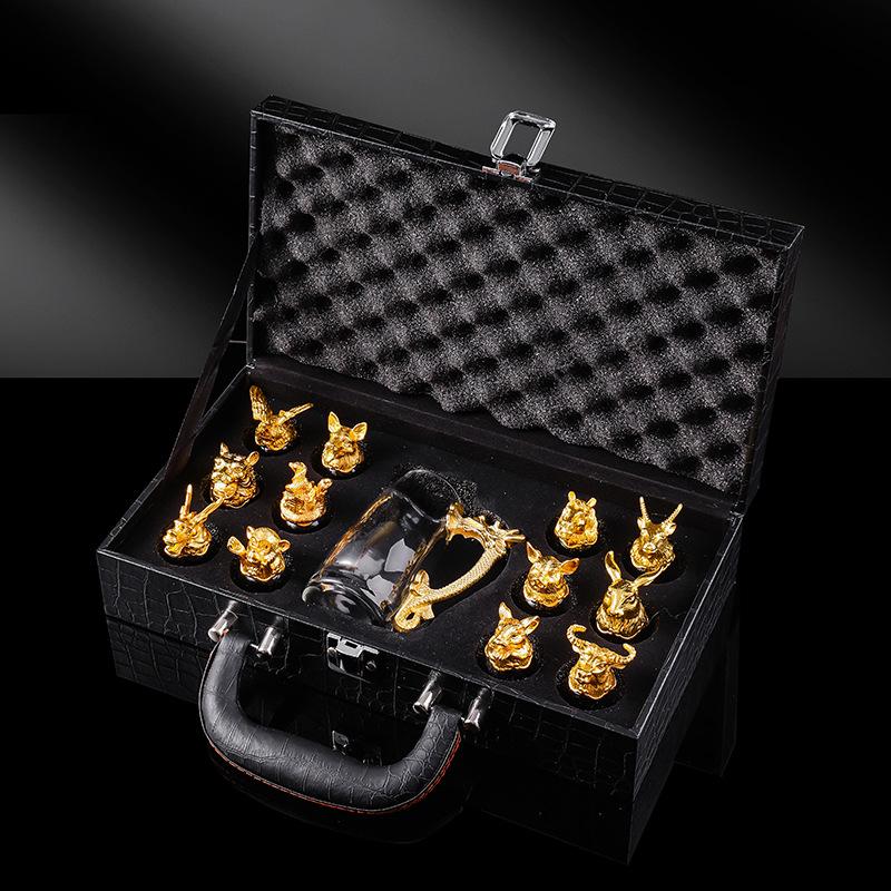 Набор бокалов для вина по знаку зодиака, чарка для байцзю, один бокал, прочное стекло, винный бокал, хрустальный бокал, маленький винный бокал, 1 два бокала можно