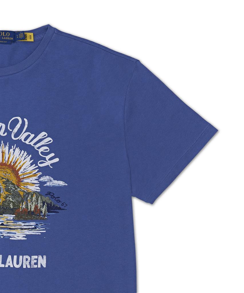 POLO RALPH LAUREN Классический крой Хлопковая футболка с графическим принтом - Темно-синий