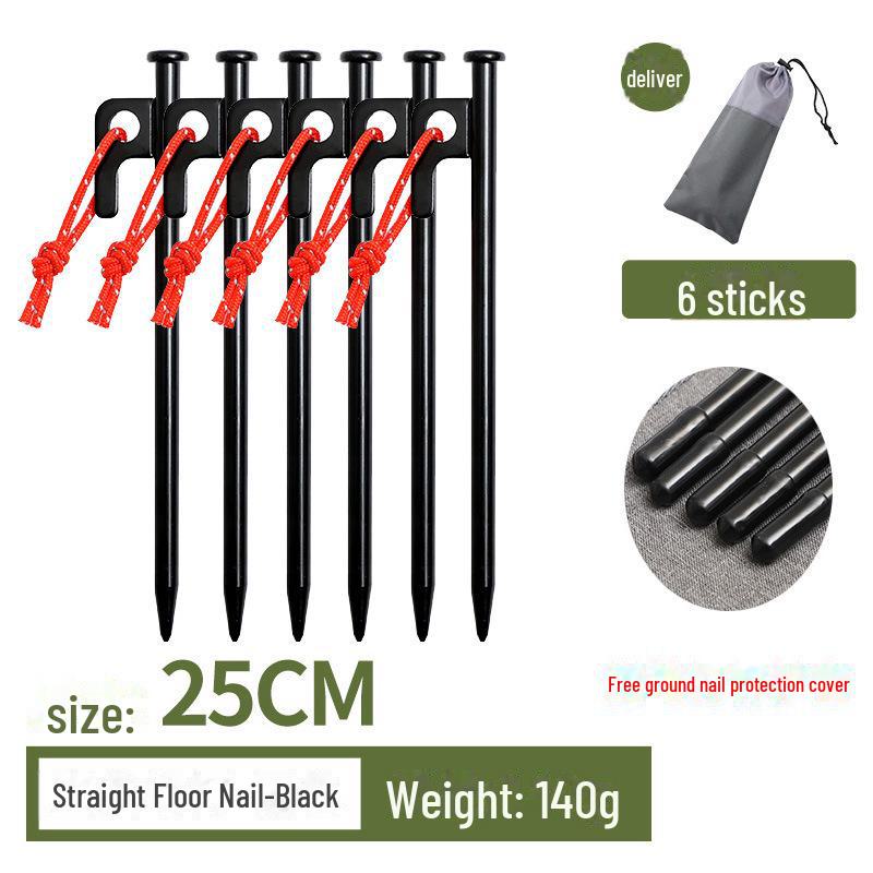 Outdoor Camping Windproof Steel Tent Peg Set