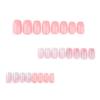 24 Pieces Pink Manicure French Gradual Change Wearing Nail Star Wearing Nail Piece Line Fake Nail Square Nail Piece