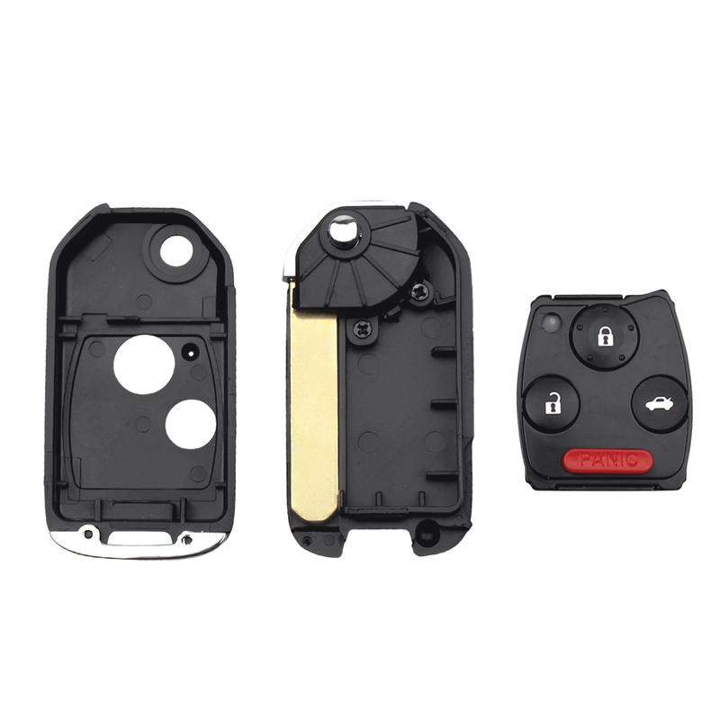 KEYYOU With Cutting Service Flip Remote Car Key Shell For Honda Fit Accord Civic CRV Pilot ight Jazz HRV 2003 - 2013 Case