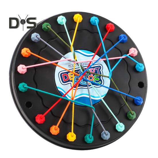 1 набор для детей, игра по распутыванию веревок, настольная игра с узлами из скрученной веревки, логическое мышление, интерактивная обучающая красочная эластичная веревка, распутывающая игрушку