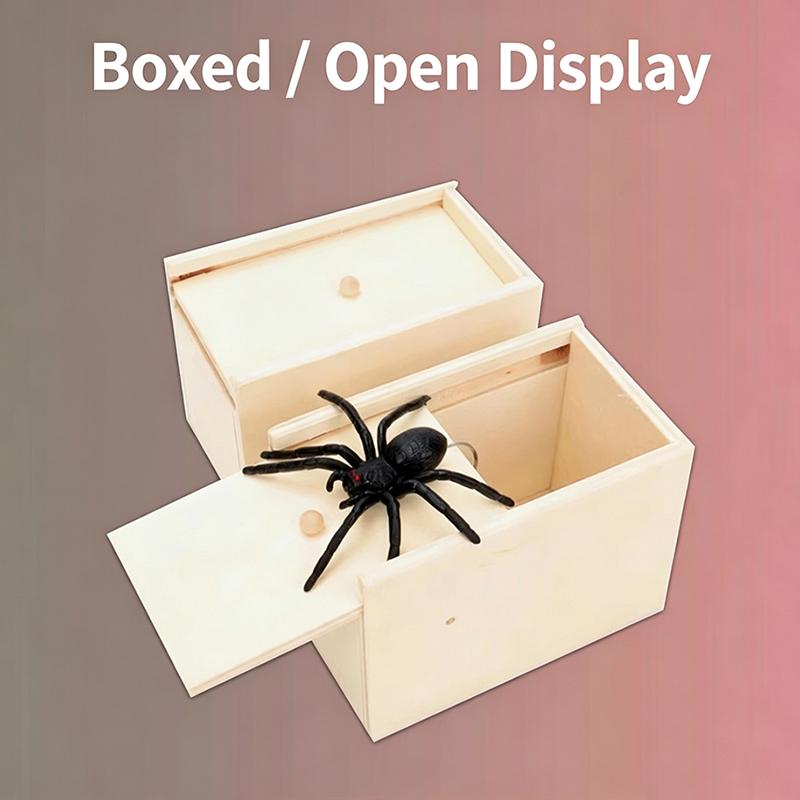 Trick Spider Смешная пугающая коробка Деревянная скрытая коробка Качественная шутка Деревянная пугающая коробка Веселая игра розыгрыш Трюк друг Офисные игрушки