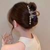 Rhinestone Bow Claw Clip Korean Style Pearl Hair Claw Sweet Large Shark Clip  Ladies