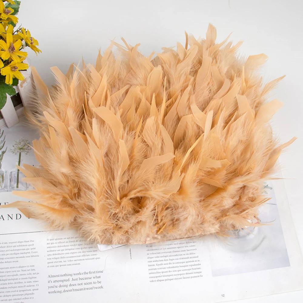 Feather White Turkey Feathers Trim 10-15cm/4-6inch Natural Feather Ribbon for Sewing Clothing Fringe Plumes Wedding Decoration