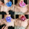 Butterfly Orchid Clavicle Chain Leather Wax Thread Flower Choker Elegant Flower Necklace