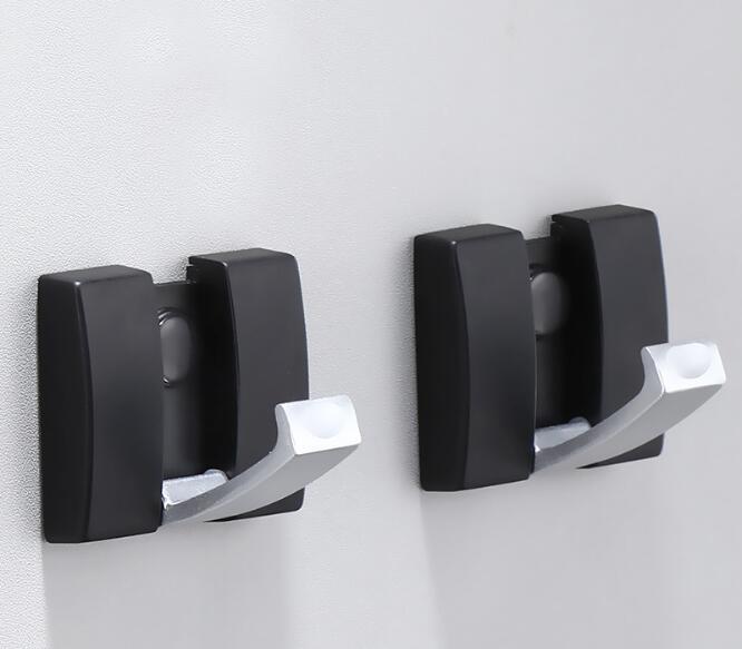 Tuqiu Черный крючок для халата Складная антикварная вешалка для одежды Вешалка для полотенец Алюминиевый кухонный крючок Дверная вешалка для настенного монтажа