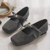 Sheepskin version~ Mary Jane shoes, gentle in spring and autumn, lazy with skirts, woolen single shoes, women's flat bottom