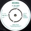 7inch Record BRIAN ROSSI - If You Knew PGB101 Decimal UK Pop Used