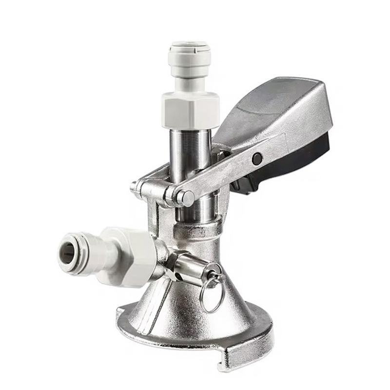 A Type/ G Type Beer Keg Coupler,Draft Beer System Keg Tap Dispenser European Standard Cornelius Keg Coupler with Quick Connector
