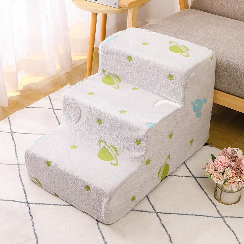 Светящаяся рампа для питомца: Губчатые ступеньки для маленьких собак - Наклонный диван-кровать Teddy