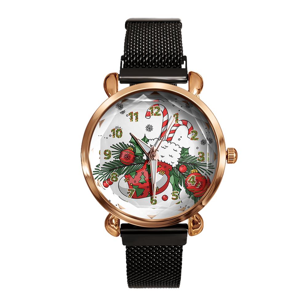 BK41-9 Ladies Quartz Watch Fashion Wrist Timepiece Christmas Theme Design Magnet Buckle