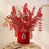 Korean Style New Year Housewarming Ornament: Plush Flower Fortune Bucket for Living Room