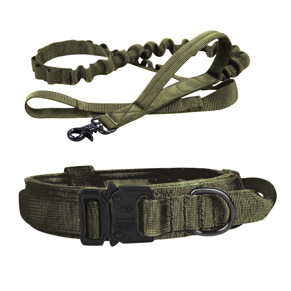 Sturdy Tactical Anti-Escape Dog Collar & Leash for Medium/Large Breeds - Malinois, Golden Retriever, German Shepherd, Hunting Dogs.