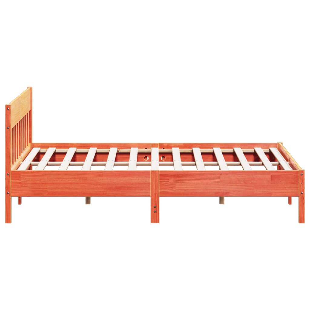 Solid Wood Bed without Mattress Wax Brown 180x200 cm Pine Wood