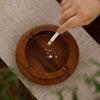 Large South American Walnut Ashtray with Lid - Retro Chinese Style