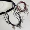 Cross Punk Dark Style Necklace Geometric Shape Tassel Choker For Travel Souvenir