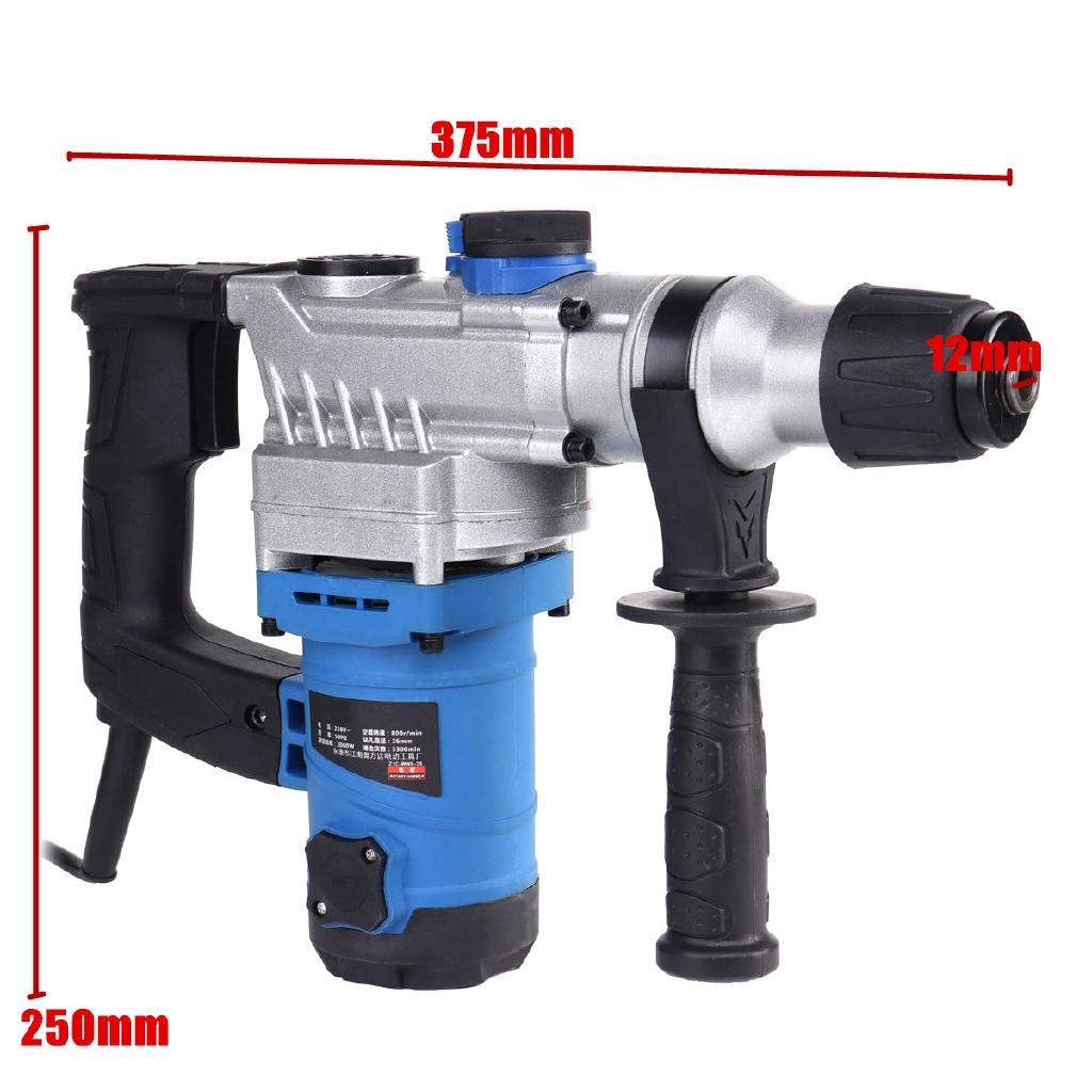 2000W 220V Heavy Impact Electric Hammer Concrete Breaker Drill Industrial Power Tools Concrete Impact Drill Power Tools