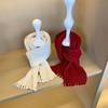 Windproof Neck Warmer Tassel Scarves Bib New Knitted Scarf  Autumn and Winter