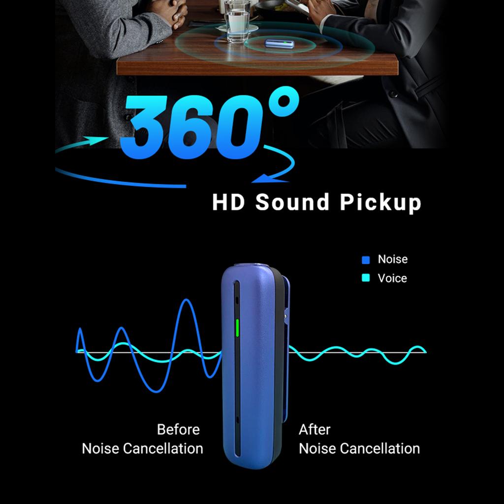 Мини-диктофон, цифровой аудиорекордер, 16 ГБ, с AI-транскрипцией и переводом в приложении в 38