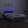 Box Spring Bed with Mattress & LED Dark Grey 120 x 190 cm Fabric