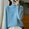 Women Sweater 100% Wool Turtleneck Knit Pullover Thick Winter Jumpers Female Knit Tops