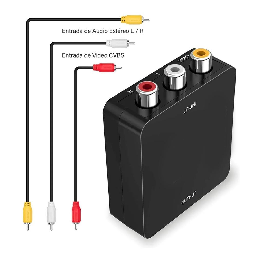 AV To HD Multimedia Interface Converter HD 1080P Plug and Play Stable RCA To HD Multimedia