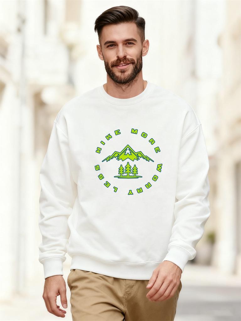Мужская повседневная толстовка с круглым вырезом с дизайном HIKE MORE
