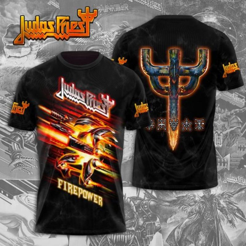 New Popular Band Judas Priest T-Shirts 3D Print Men's Hip Hop Short Sleeve T Shirt Oversized Harajuku Y2k Tops Tees Men Clothing