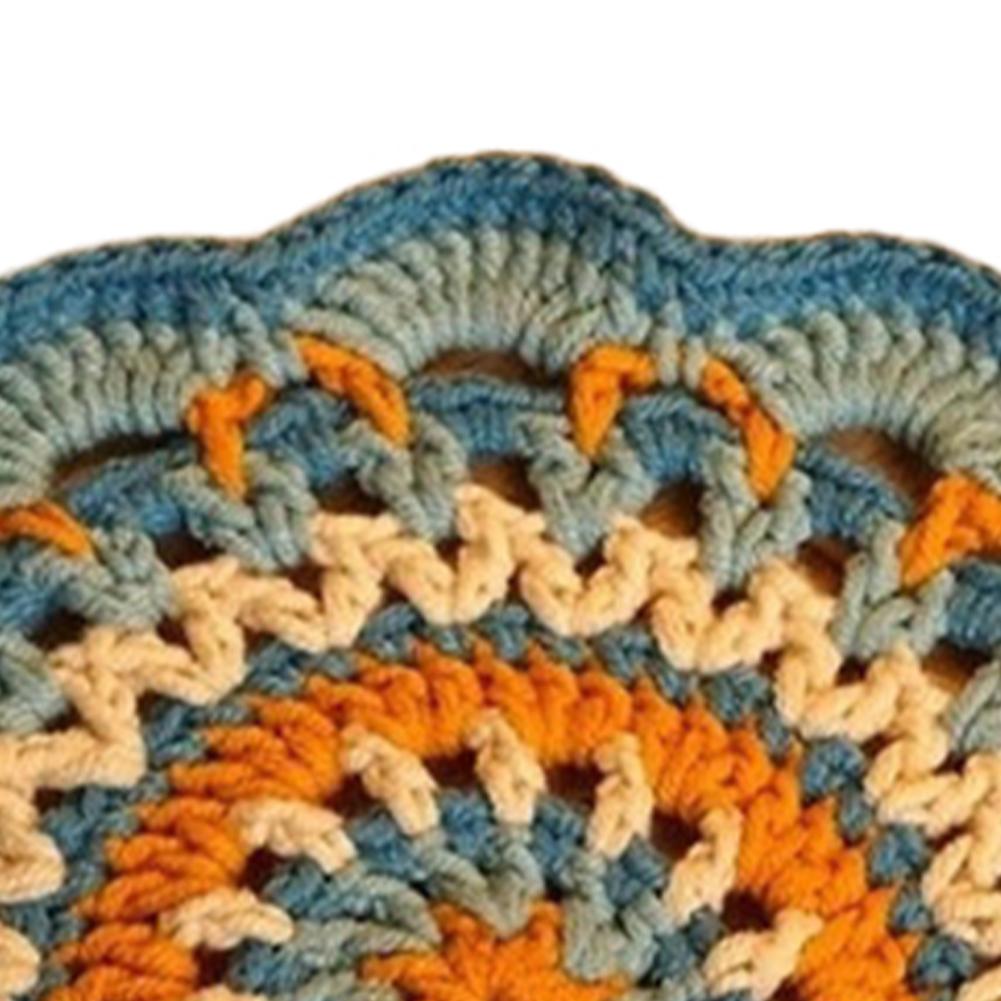 Mandala Pattern Coasters Set DIY Material Package with Crochet Hook Mandala Ceramic Cup Coaster Mug Tea Coaster for Beginners