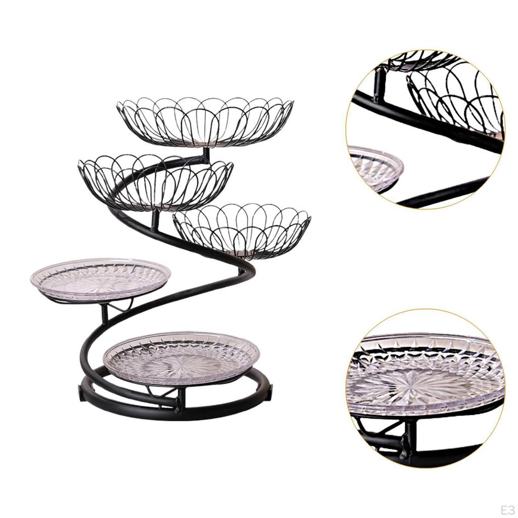 5-ярусная корзина для фруктов, миска-органайзер, минималистичная центральная подставка для вечеринок, экономия места